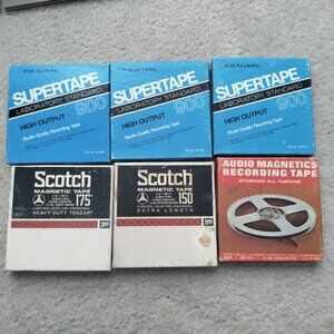 Vintage Lot of (6) Used Reel To Reel Recording Tapes Realistic Scotch